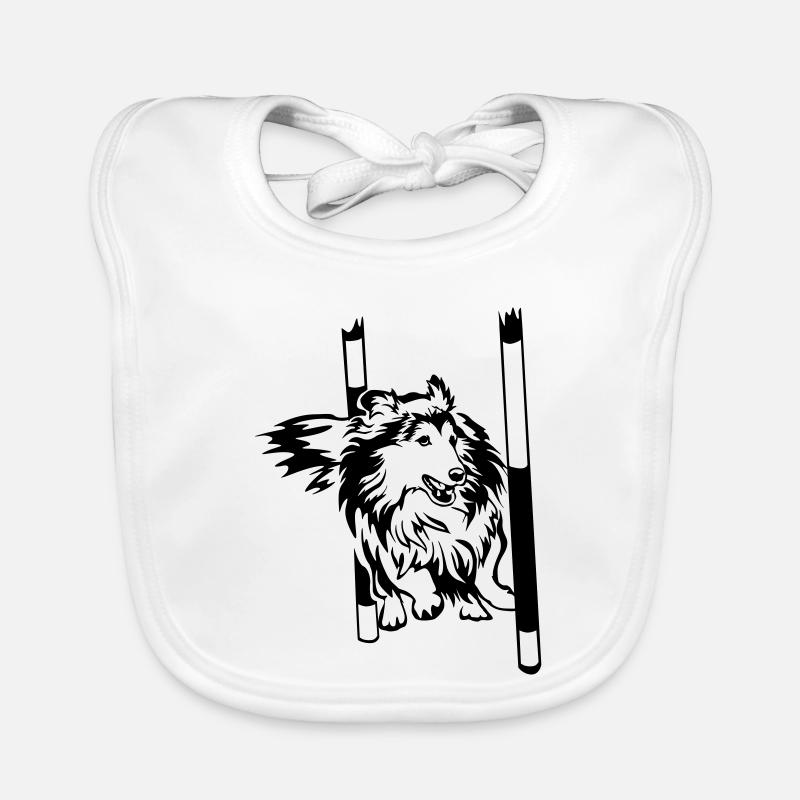 Sheltie - Bavoir bio Bébé - blanc