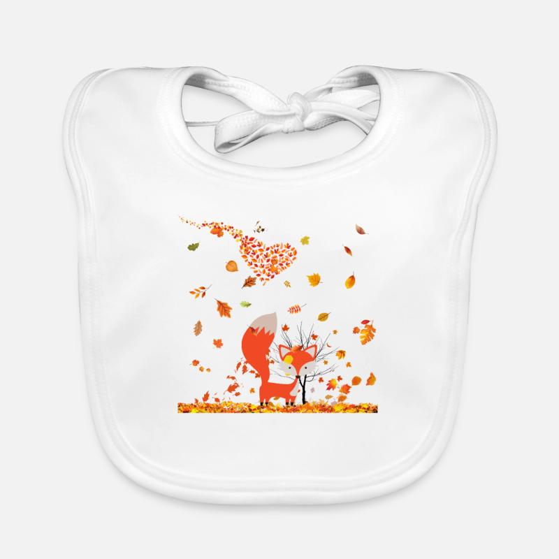 Herbst mit Herz und Fuchs Baby Bio-Lätzchen