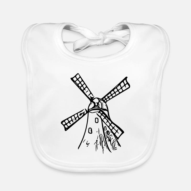 Classic Vintage Windmill Organic Baby Bibs