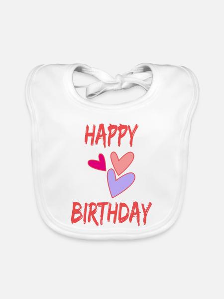 ALLES GUTE ZUM GEBURTSTAG. ALLES GUTE ZUM GEBURTSTAG. JAHRESTAG. - Baby Bio-Lätzchen - Weiß - Vorne