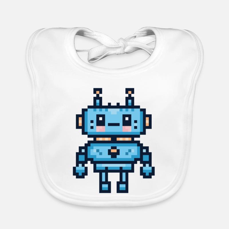 Pixel-Art-Roboter Baby Bio-Lätzchen