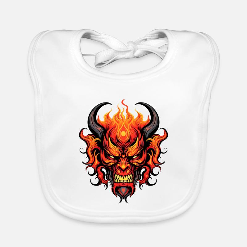 Feuerroter Dämonen Tribal - Mr. Burn, Druck Design Baby Bio-Lätzchen
