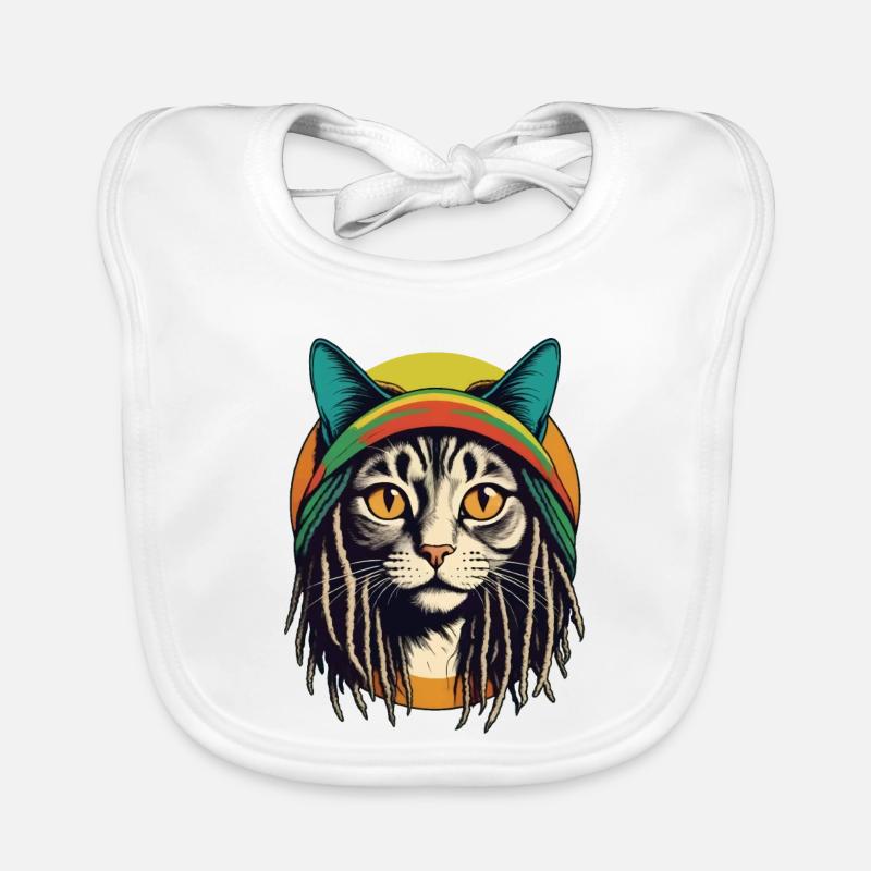 Chat rasta cool Bavoir bio Bébé