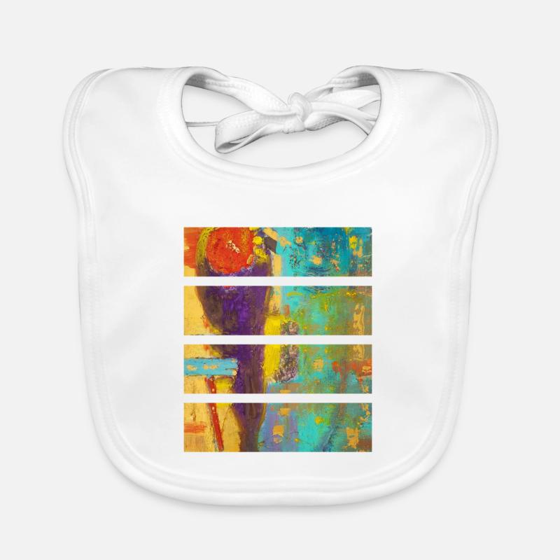 Vibrant Abstract Floral Composition Organic Baby Bibs