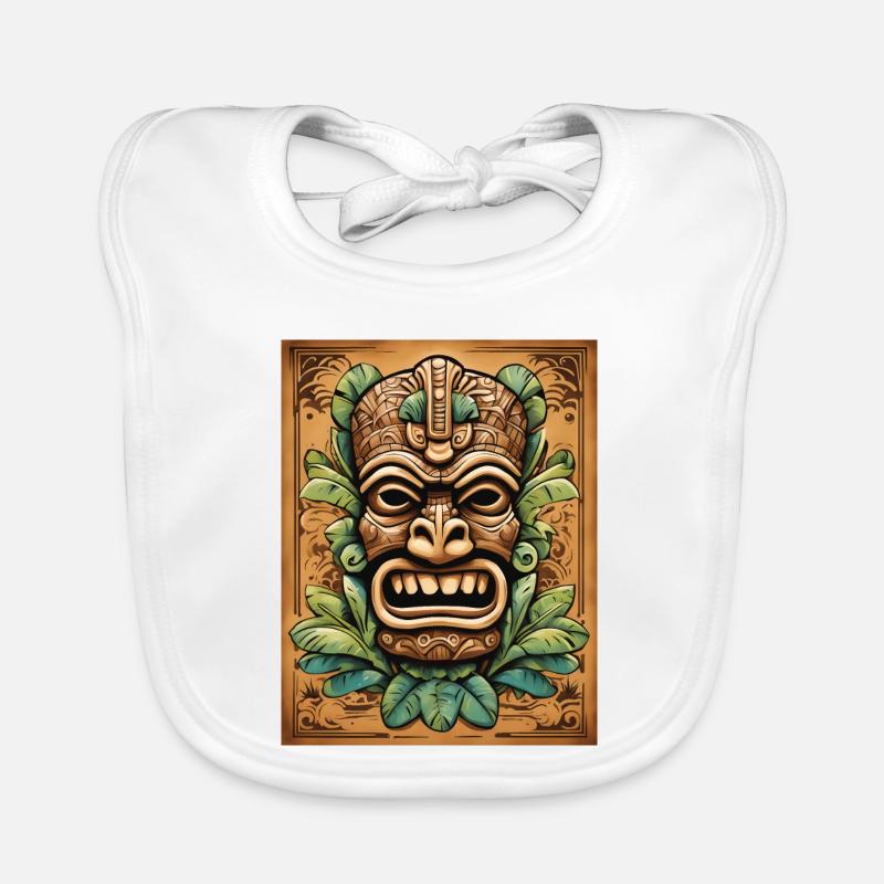 Tiki Mask Organic Baby Bibs