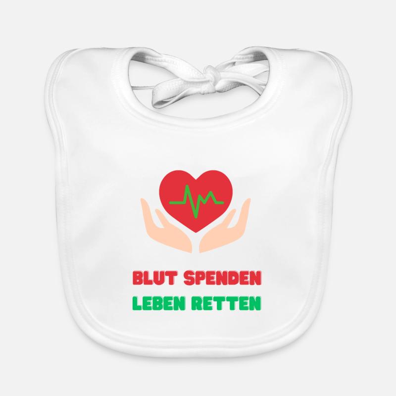 Blut Spenden, Leben Retten - Baby Bio-Lätzchen - Weiß