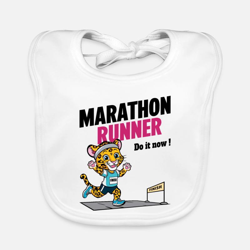 Marathonien léopard Bavoir bio Bébé