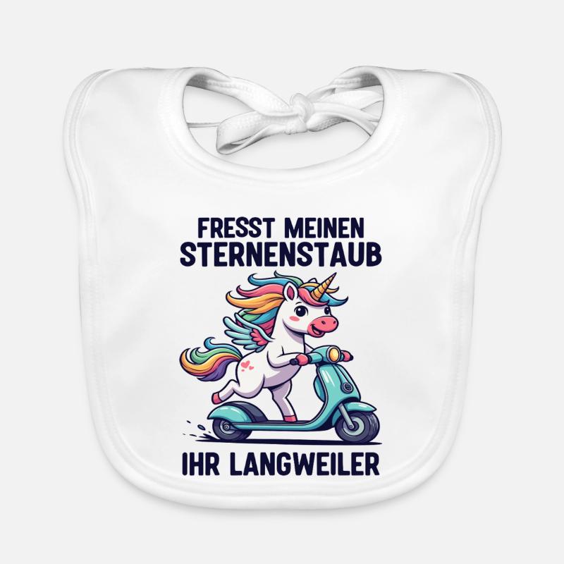 Roller-Einhorn Baby Bio-Lätzchen
