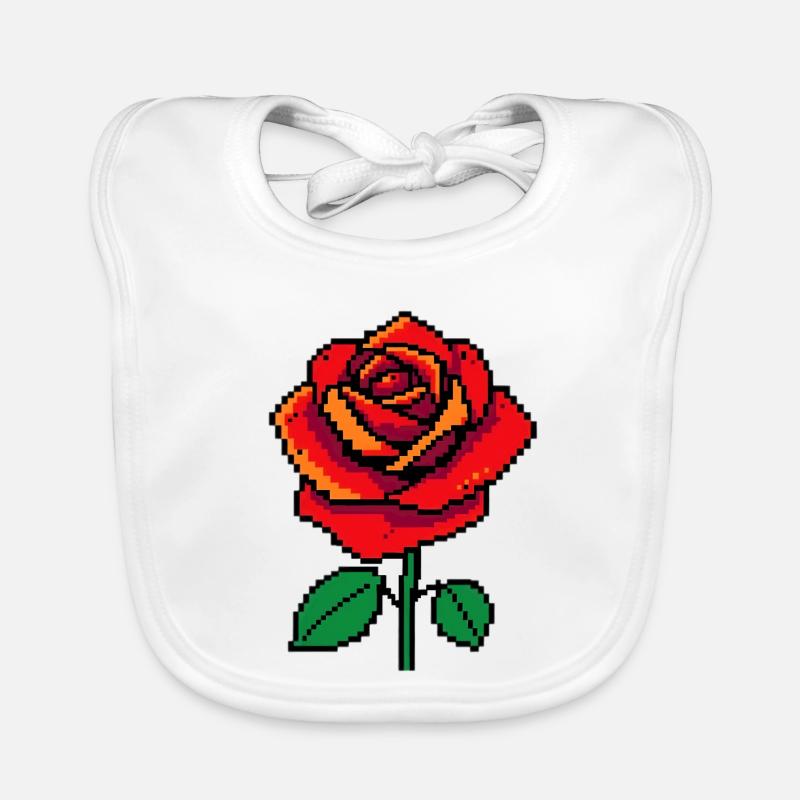 Rose Pixel Baby Bio-Lätzchen