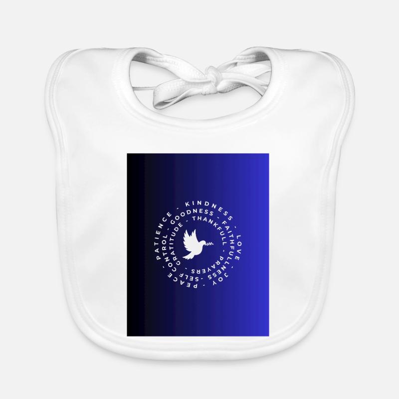 Taubendesign mit Worten der Liebe und Dankbarkeit Baby Bio-Lätzchen