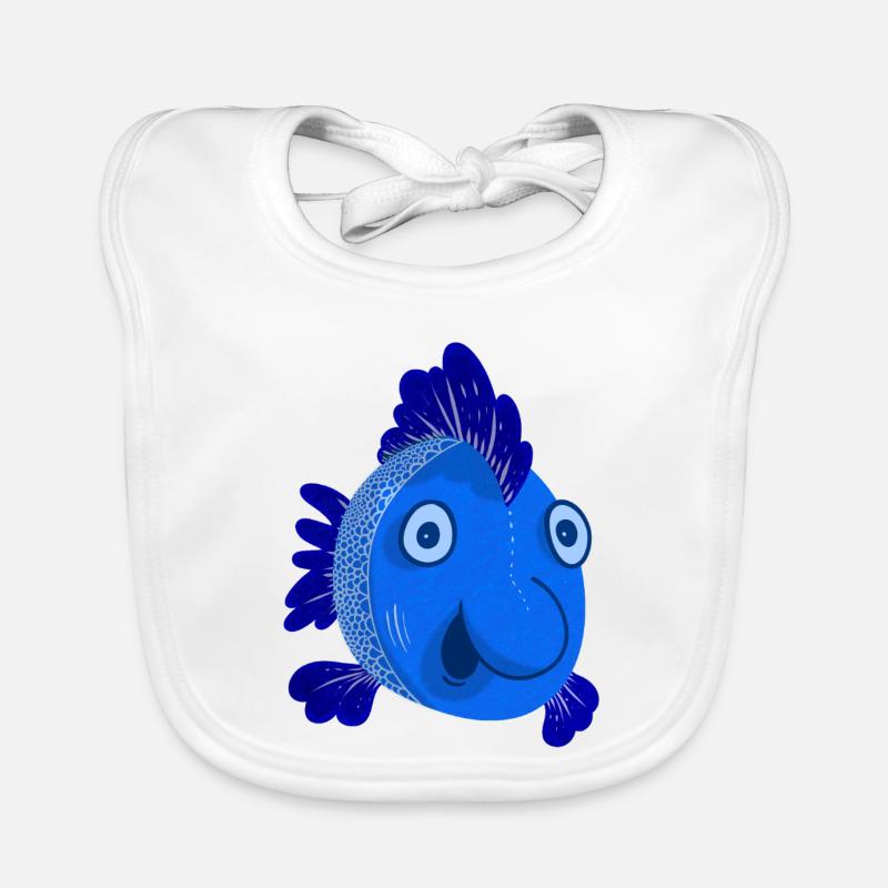 Blue Fish - Baby Bio-Lätzchen - Weiß