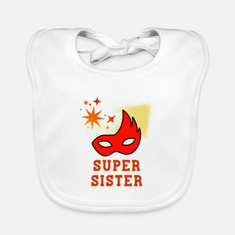 Super-Schwester - Baby Bio-Lätzchen - Weiß
