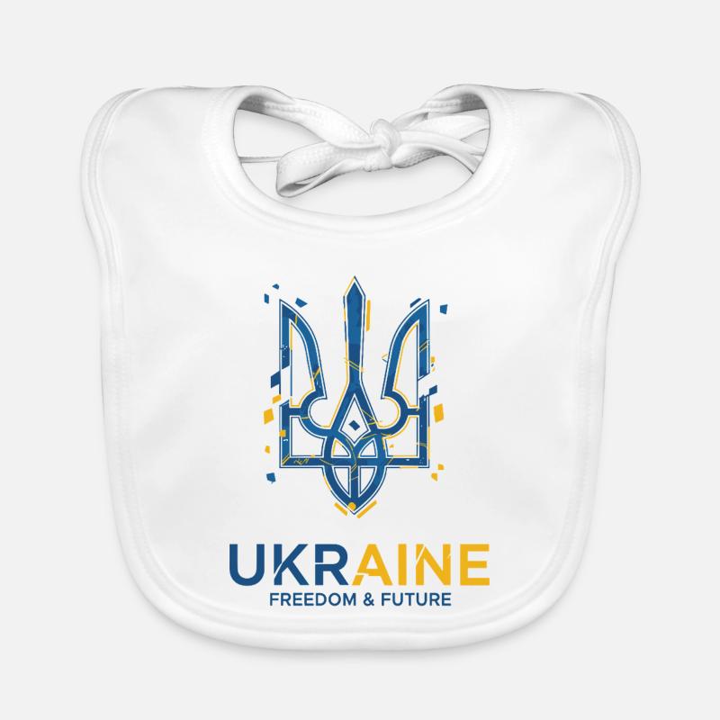 Emblème du trident ukrainien sur le thème de la liberté Bavoir bio Bébé