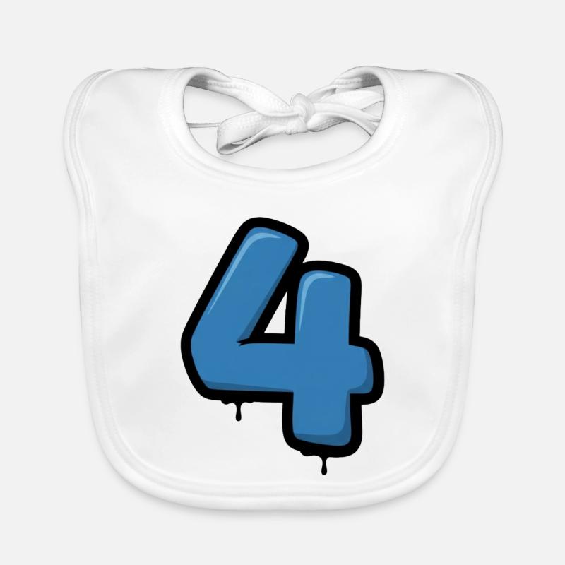 Graffiti Blue 4 chiffres Design Bavoir bio Bébé