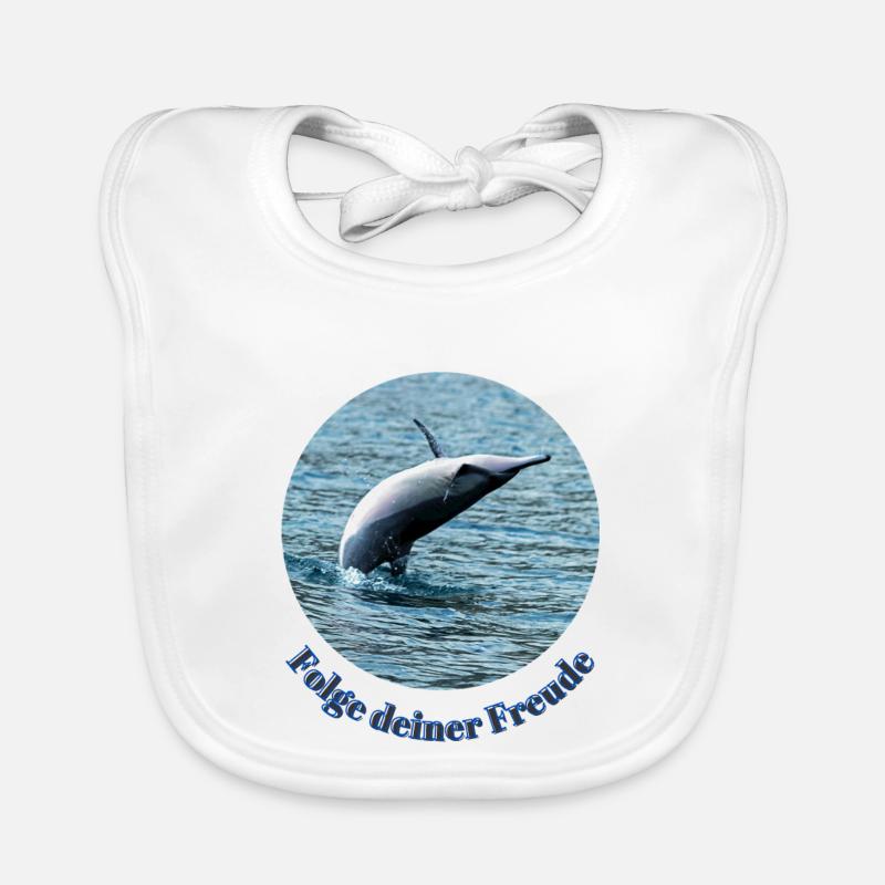 Pure joie de vivre – Jumping dolphin off Mauritius Organic Baby Bibs