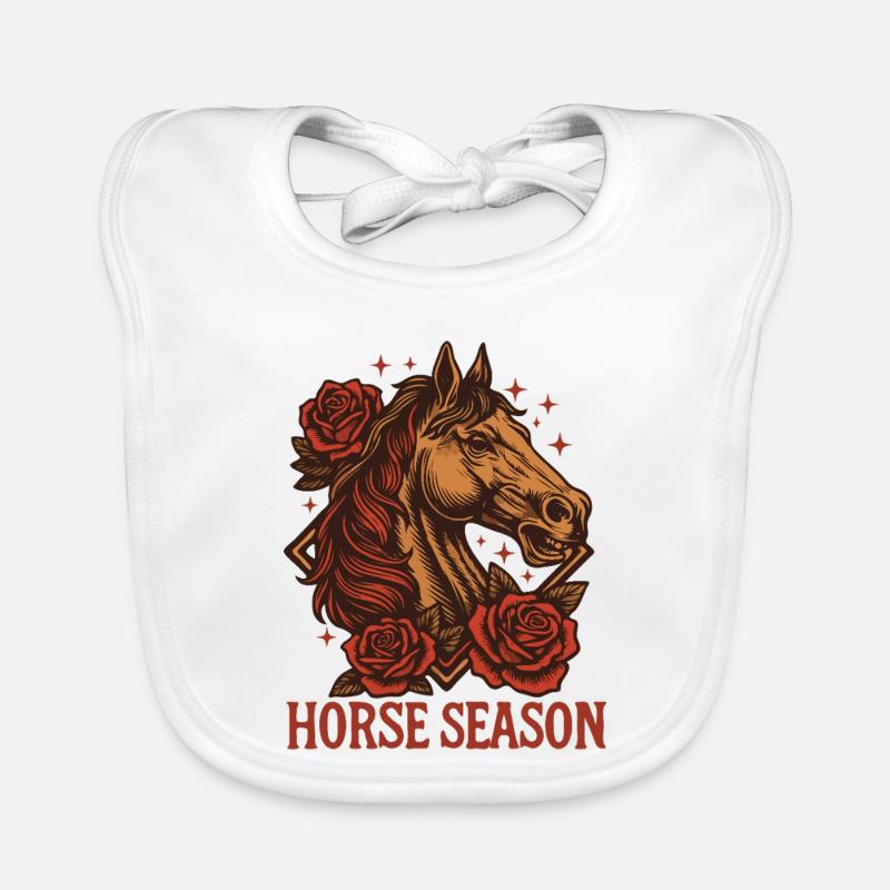 Cheval Saison Roses Bavoir bio Bébé