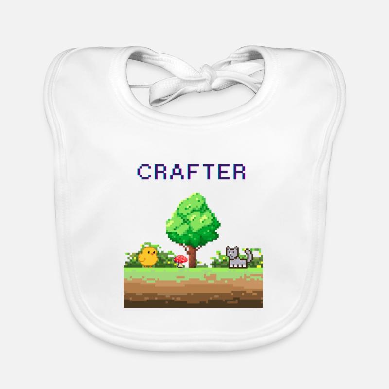 Pixel Crafter Waldabenteuer - Baby Bio-Lätzchen - Weiß