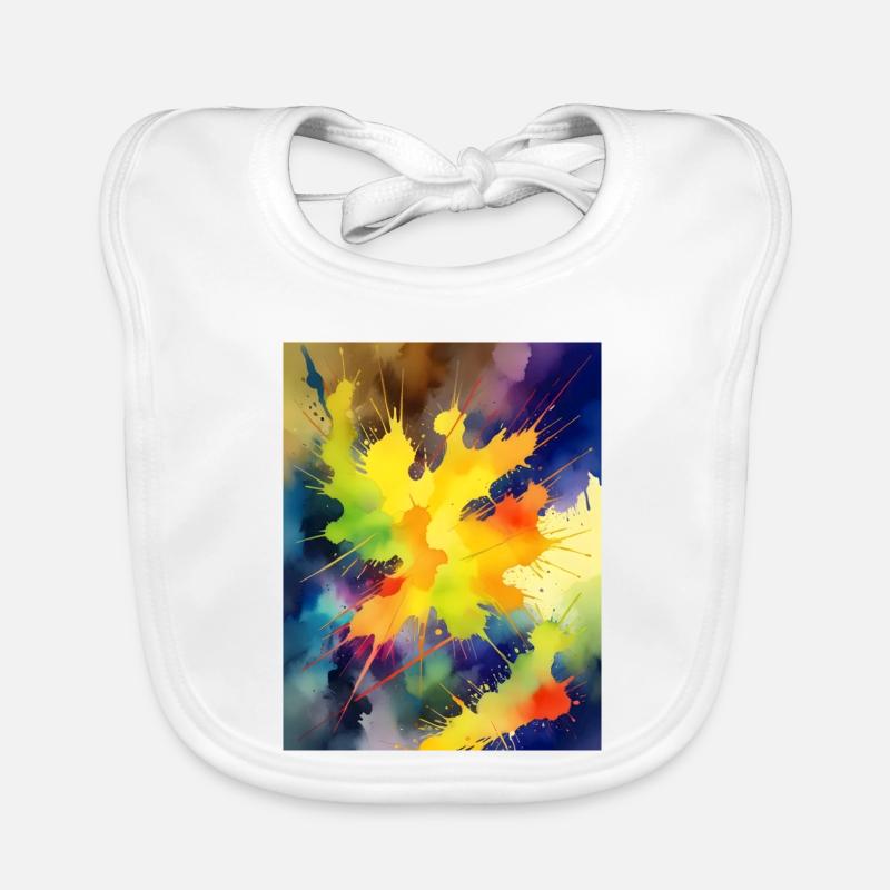 Explosion de couleur Éclaboussure abstraite Bavoir bio Bébé