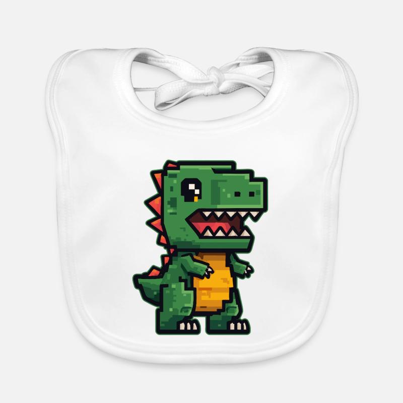 Mignon dino pixel au look rétro Bavoir bio Bébé