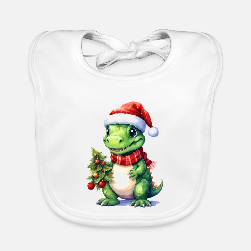 Dino mignon adapté pour Noël Bavoir bio Bébé