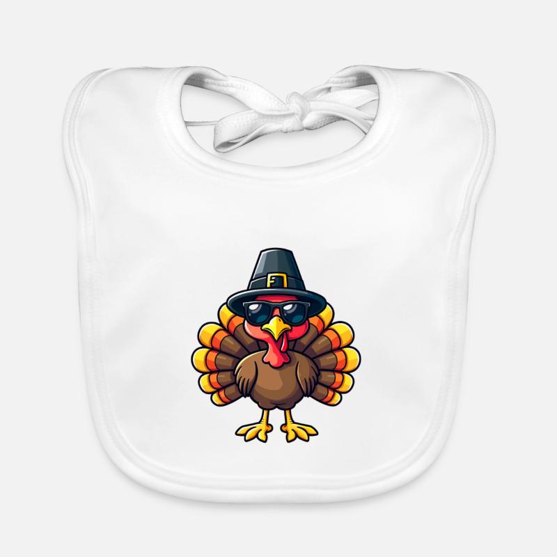Thanksgiving Drôle Dinde de Thanksgiving Bavoir bio Bébé