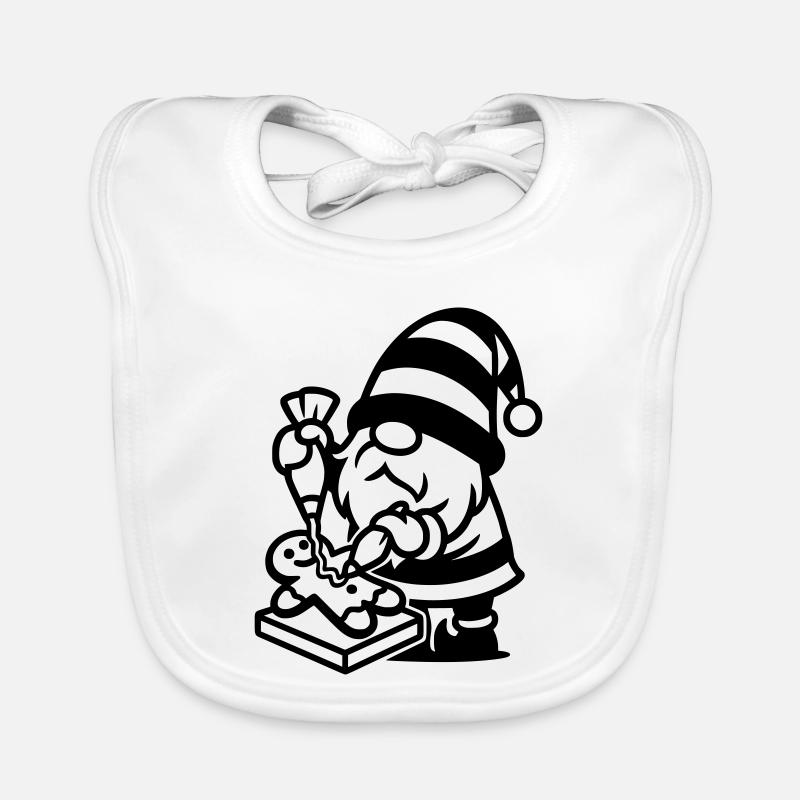 Gingerbread Baking Gnome Organic Baby Bibs