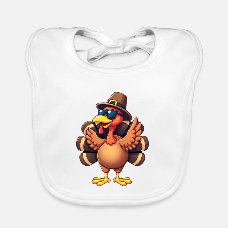 Thanksgiving Drôle Dinde de Thanksgiving Bavoir bio Bébé