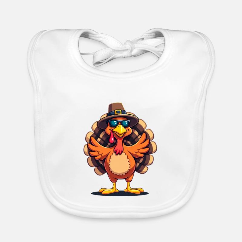 Thanksgiving Drôle Dinde de Thanksgiving Bavoir bio Bébé