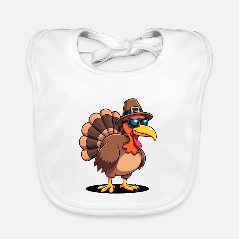 Thanksgiving Drôle Dinde de Thanksgiving Bavoir bio Bébé