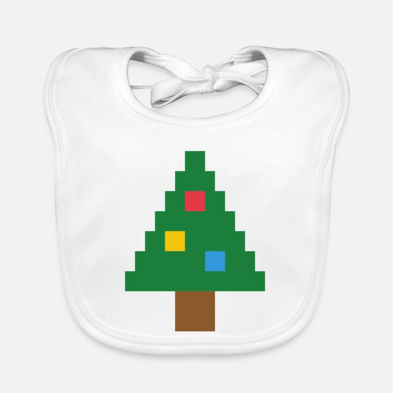 Pixel Fir – Look pull de Noël moche Bavoir bio Bébé