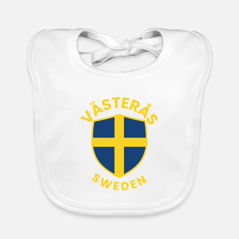 Västerås Shield Sweden Emblem Organic Baby Bibs
