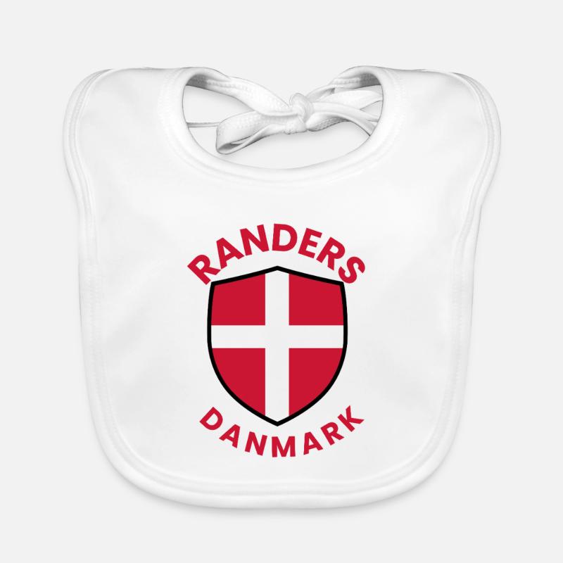 Drapeau du Bouclier du Danemark des Randers Bavoir bio Bébé