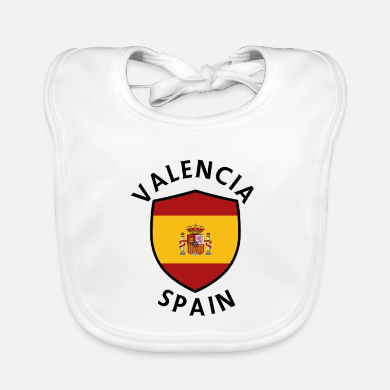 Valencia Spain Shield Pattern Organic Baby Bibs