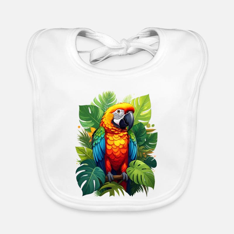 Perroquet dans la jungle Bavoir bio Bébé