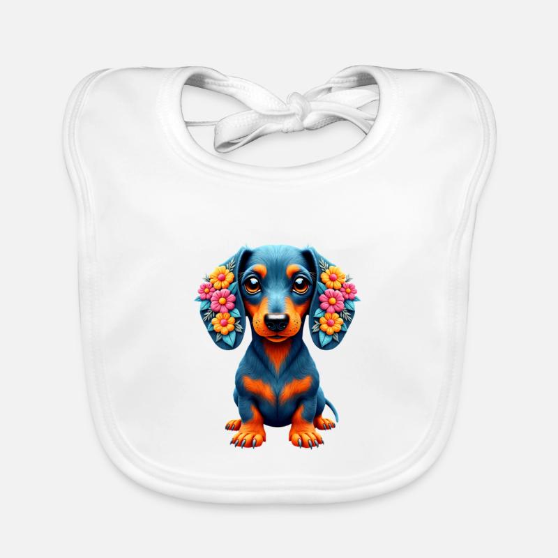 Dackel Dachshund Tekel Baby Bio-Lätzchen