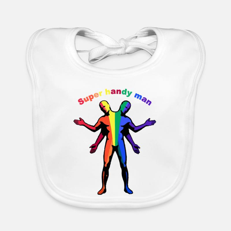 Super Bricoleur Arc-en-ciel Bavoir bio Bébé