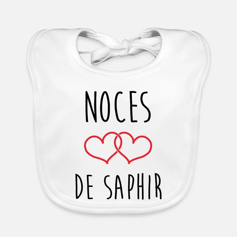 Noces de Saphir 16 ans de mariage Bavoir bio Bébé