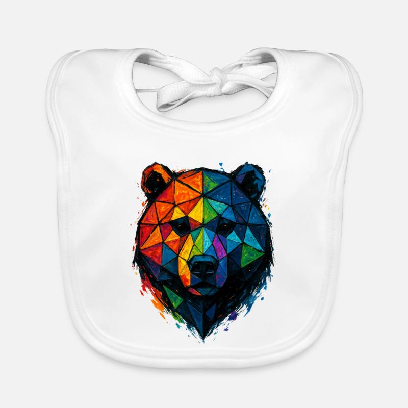 Ours low poly pop art coloré Bavoir bio Bébé