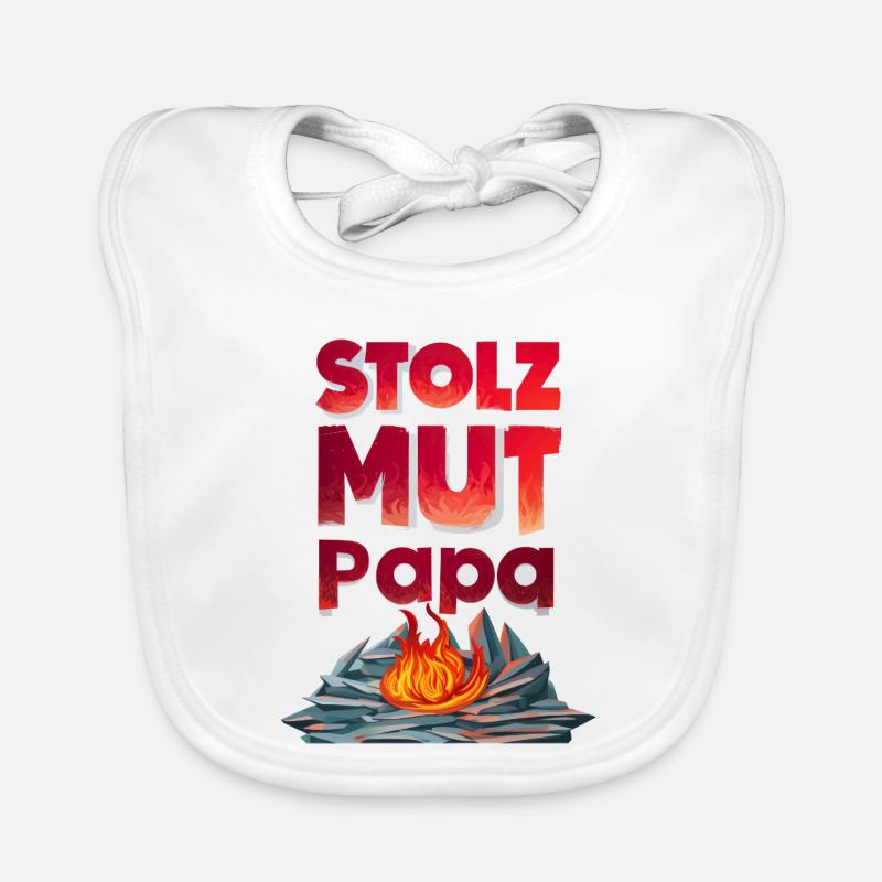 Fire Brigade Dad Pride Courage Strength Gift Idea Organic Baby Bibs