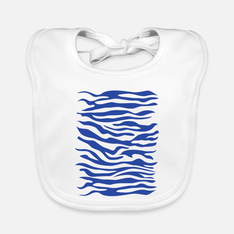 Zebra Pattern Blue Organic Baby Bibs