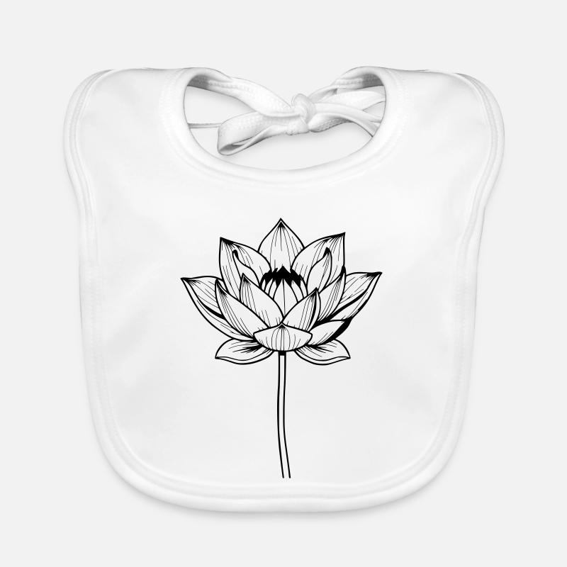 Fleur de lotus Fleur de lotus Fleur noire Bavoir bio Bébé