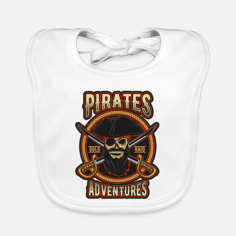 Pirate Gold Raid Patch - Bavoir bio Bébé - blanc