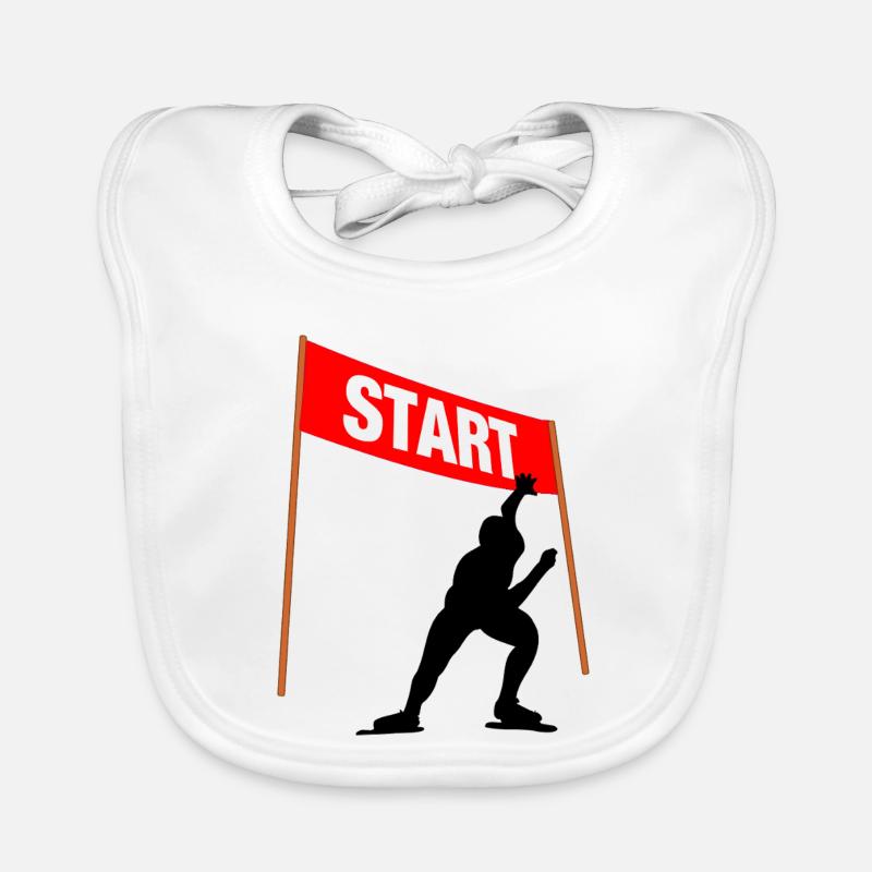 Skating Start Line Organic Baby Bibs