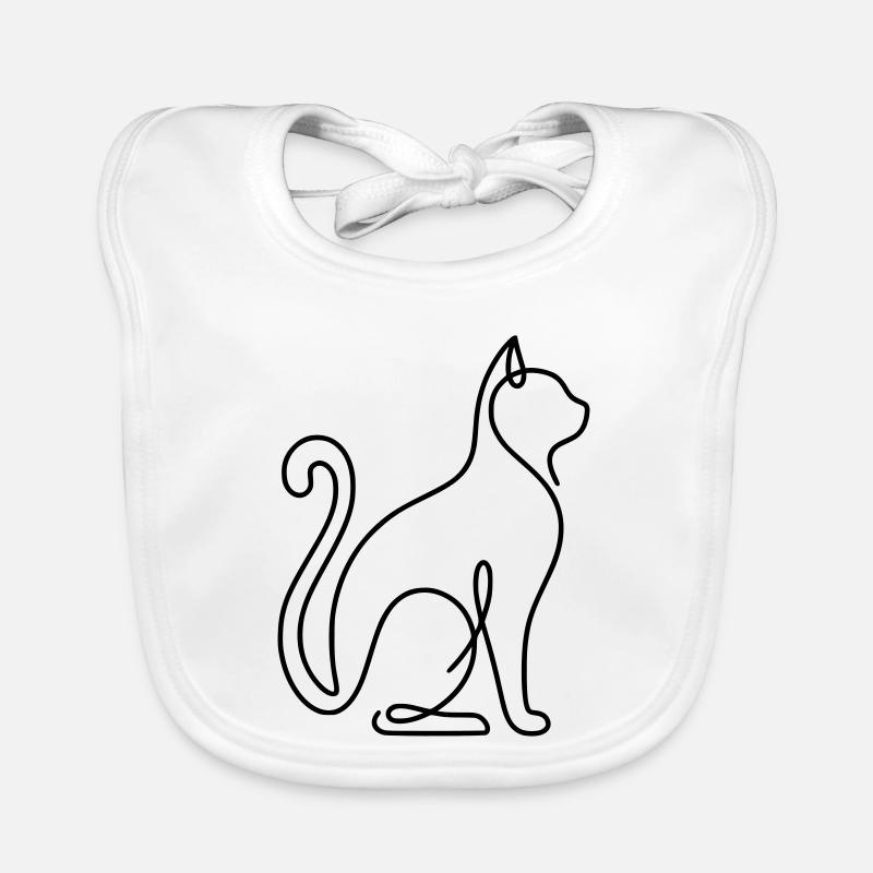 Chat minimaliste en ligne continue Bavoir bio Bébé