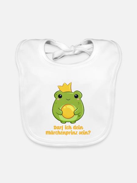 Königlicher Froschprinz - Baby Bio-Lätzchen - Weiß - Vorne