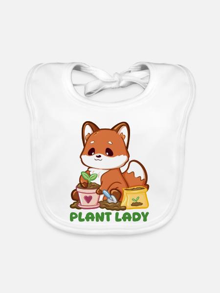 Kleiner Fuchs Pflanzenglück - Baby Bio-Lätzchen - Weiß - Vorne