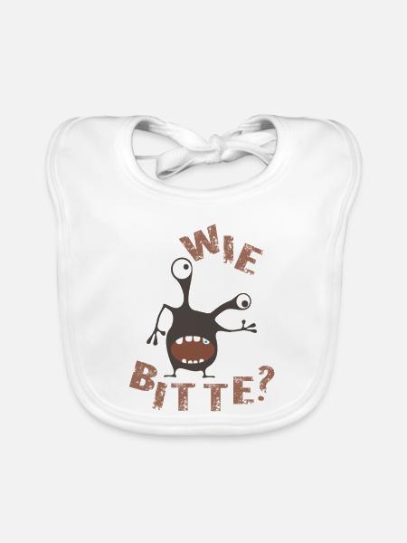 Wie bitte  - Baby Bio-Lätzchen - Weiß - Vorne