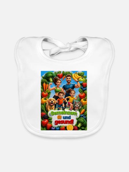 Kochen Küche Familie Essen Lebensmittel Gesund - Baby Bio-Lätzchen - Weiß - Vorne