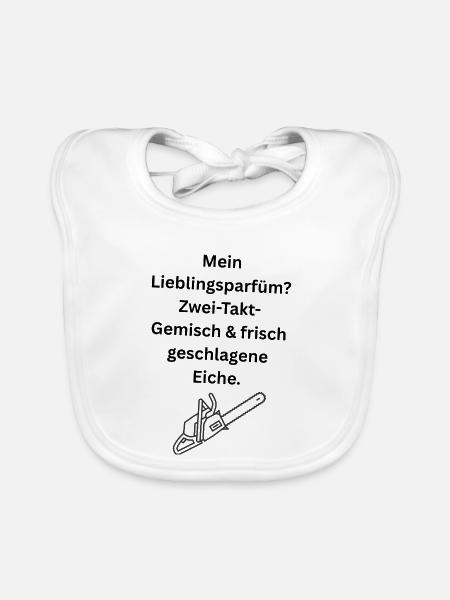 Mein Lieblingsparfüm? Zwei-Takt-Gemisch & frisch g - Baby Bio-Lätzchen - Weiß - Vorne