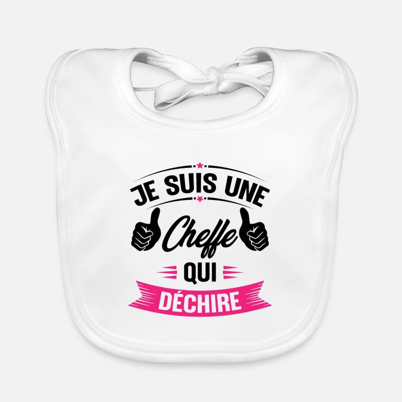 Je suis une cheffe qui déchire Bavoir bio Bébé